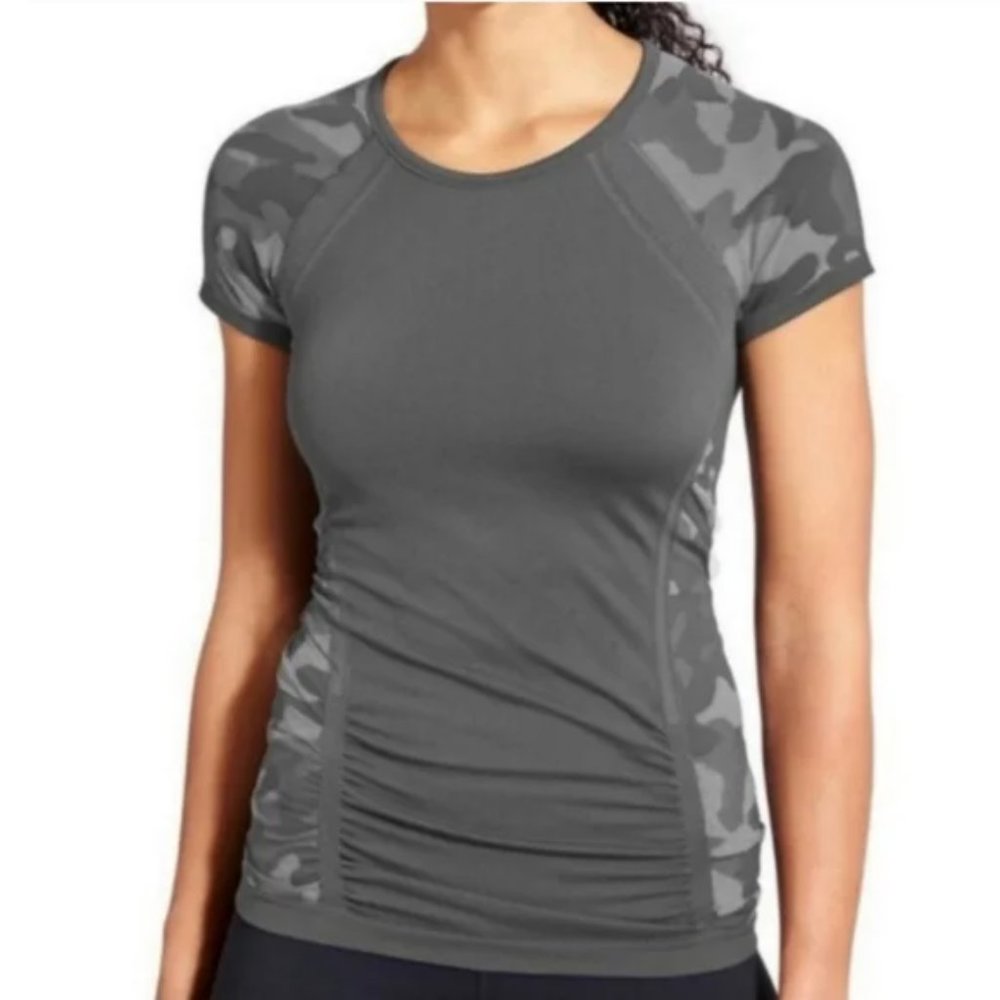 ATHLETA Women's short-sleeve gray tech athletic top, M - Picture 1 of 10